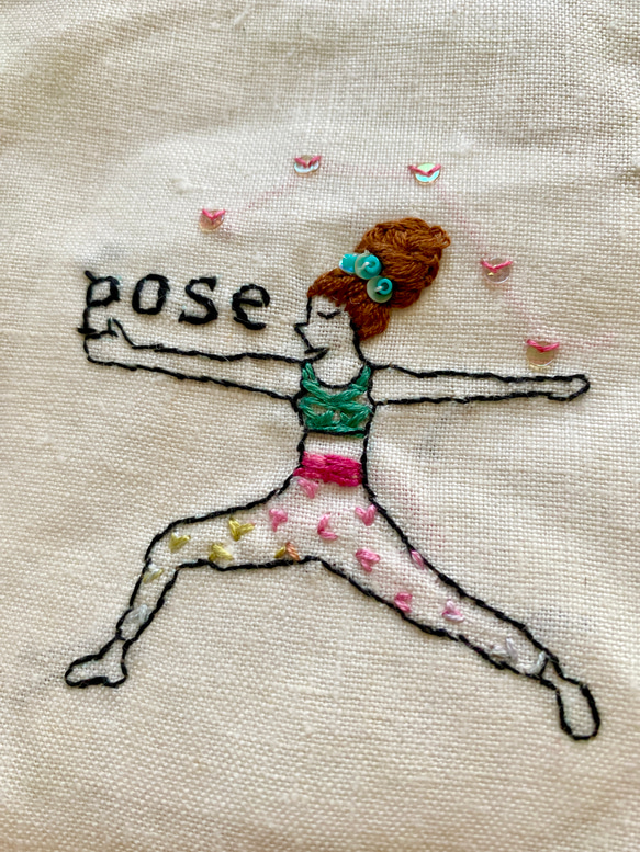 embroidery yoga pose pouch9 2枚目の画像