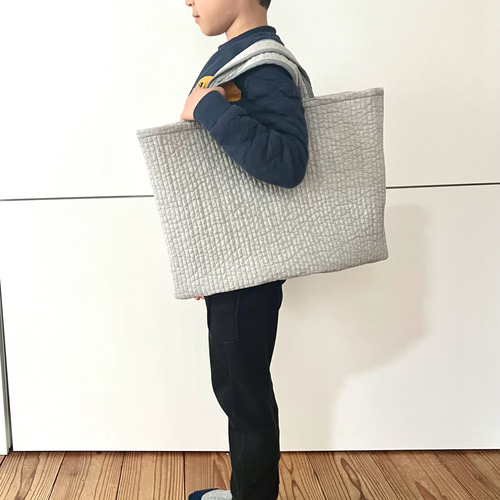MDG レッスンバッグ 上履き入れ 2点セット 杢グレー ヌビバッグ 入学 MDG レッスンバッグ 上履き入れ 2点セット 杢グレー ヌビバッグ 入学