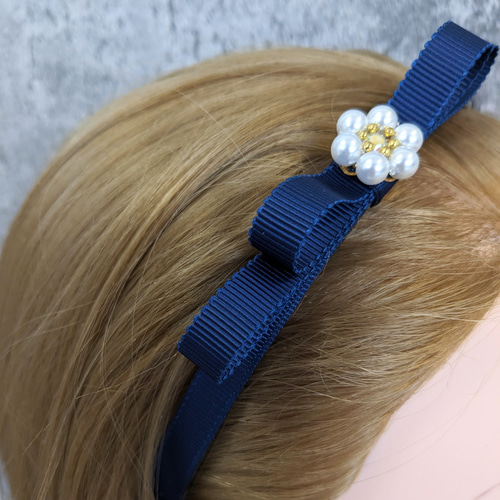 シンプルパールビジューの子供カチューシャ 卒園式卒業式入園式入学式  