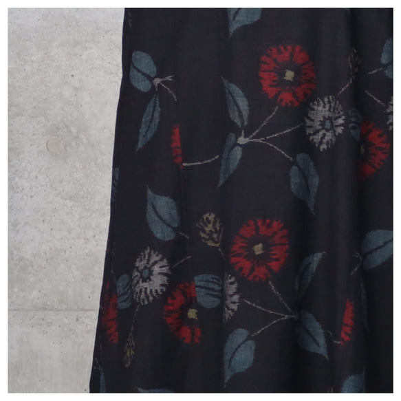 着物リメイク    　紬のワンピース/フリーサイズ　 kimono　 2枚目の画像