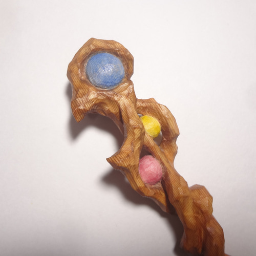 木彫刻 アート 『 魔法の杖 』マジックワンド オリジナル 木彫刻