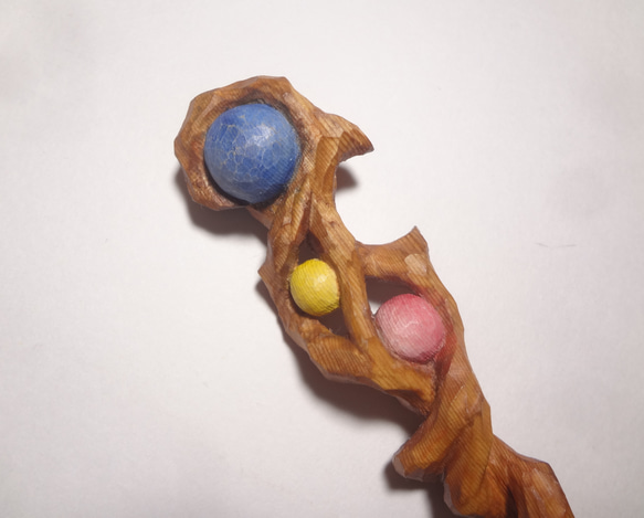 木彫刻 アート 『 魔法の杖 』マジックワンド　オリジナル 木彫刻 アート  芸術 アート ハンドメイド 松 4枚目の画像