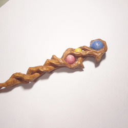 木彫刻 アート 『 魔法の杖 』マジックワンド　オリジナル 木彫刻 アート  芸術 アート ハンドメイド 松 11枚目の画像