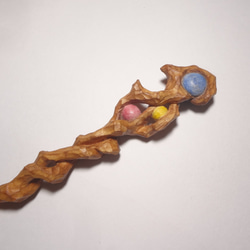 木彫刻 アート 『 魔法の杖 』マジックワンド　オリジナル 木彫刻 アート  芸術 アート ハンドメイド 松 6枚目の画像