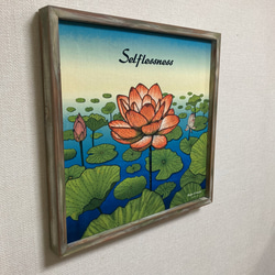 ファブリックパネル　Selflessness（無我）40x40cm　＊ヴィンテージ加工ウッドフレーム付 2枚目の画像