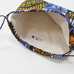 アフリカ布の巾着ショルダー（アフリカンプリント）斜めがけ たすき掛け インナーバッグ 5枚目の画像