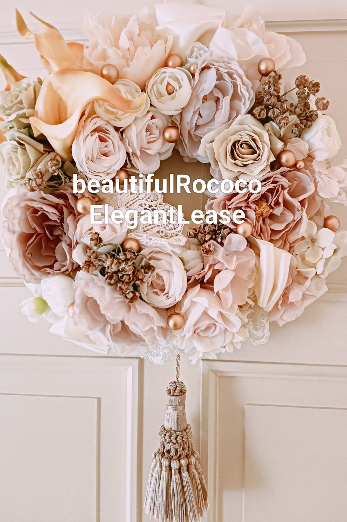 アンティークベージュピンク　リース