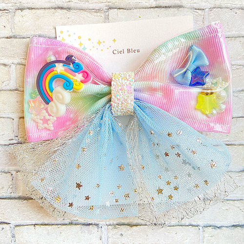 チュールリボン♡水玉チュール♡ヘアゴム♡親子コーデ♡チュール