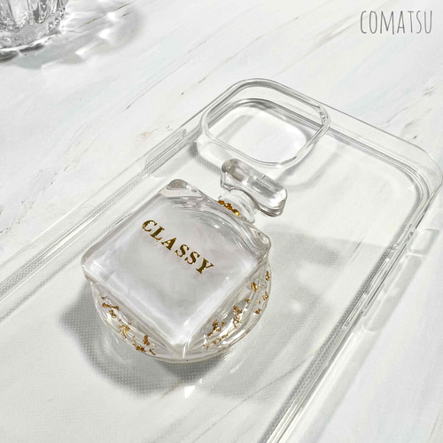 全機種対応〗上品でお洒落な香水ボトル型 グリップソケット付き