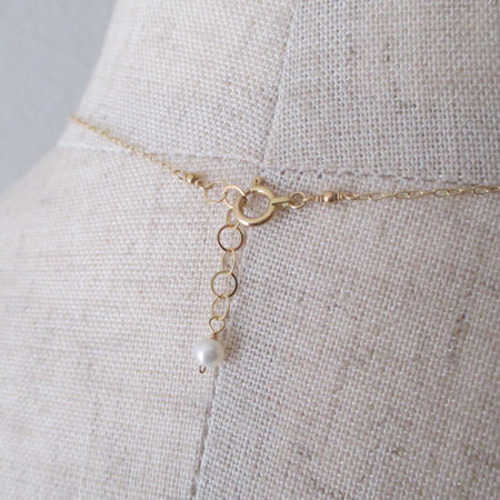 K18 淡水パール 花モチーフ ネックレス 花びらパール チャーム 1粒 淡水パール ネックレストップ (大) K18