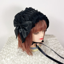 艶傘×オールブラック編み上げヘッドドレス② 1枚目の画像