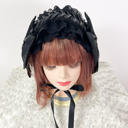 艶傘×オールブラック編み上げヘッドドレス② 3枚目の画像