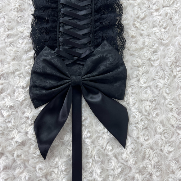 艶傘×オールブラック編み上げヘッドドレス② 8枚目の画像