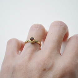 簡單系列-奧勒岡太陽石‧黃銅開放戒圍戒指‧Type1 第7張的照片