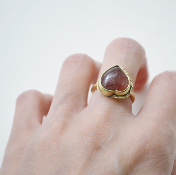 簡單系列-草莓晶‧黃銅開放戒圍戒指‧Type1 第7張的照片
