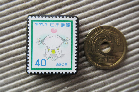 日本　切手ブローチ9296 5枚目の画像