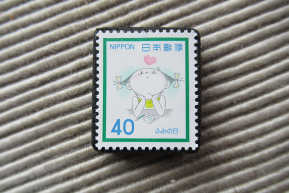 日本　切手ブローチ9296 1枚目の画像