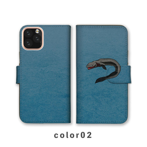 送関込【Harper & Blake】UK発!手帳型スマホケース Fish/魚海 ラブカ 深海魚 海の生き物 魚 イラスト 全機種対応スマホケース