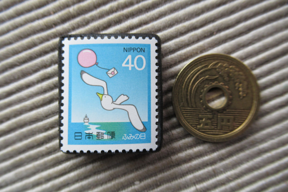 日本　切手ブローチ9297 3枚目の画像