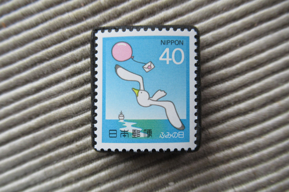 日本　切手ブローチ9297 1枚目の画像