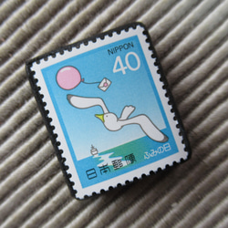 日本　切手ブローチ9297 2枚目の画像