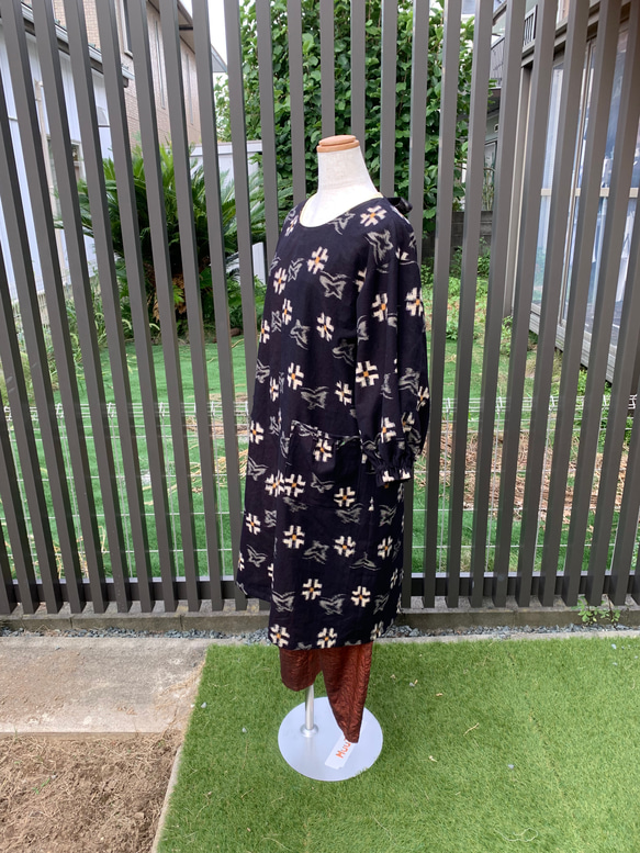 大きめサイズ】着物ドレス◎孔雀◎細見え縦長シルエット&オール  