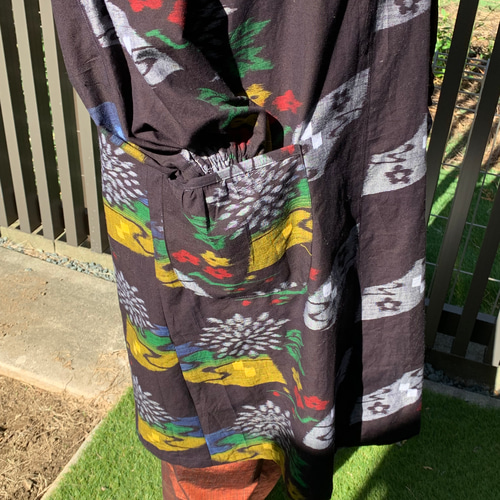 着物リメイク❤️綿紬の割烹着送料無料 ワンピース MuuToki 通販