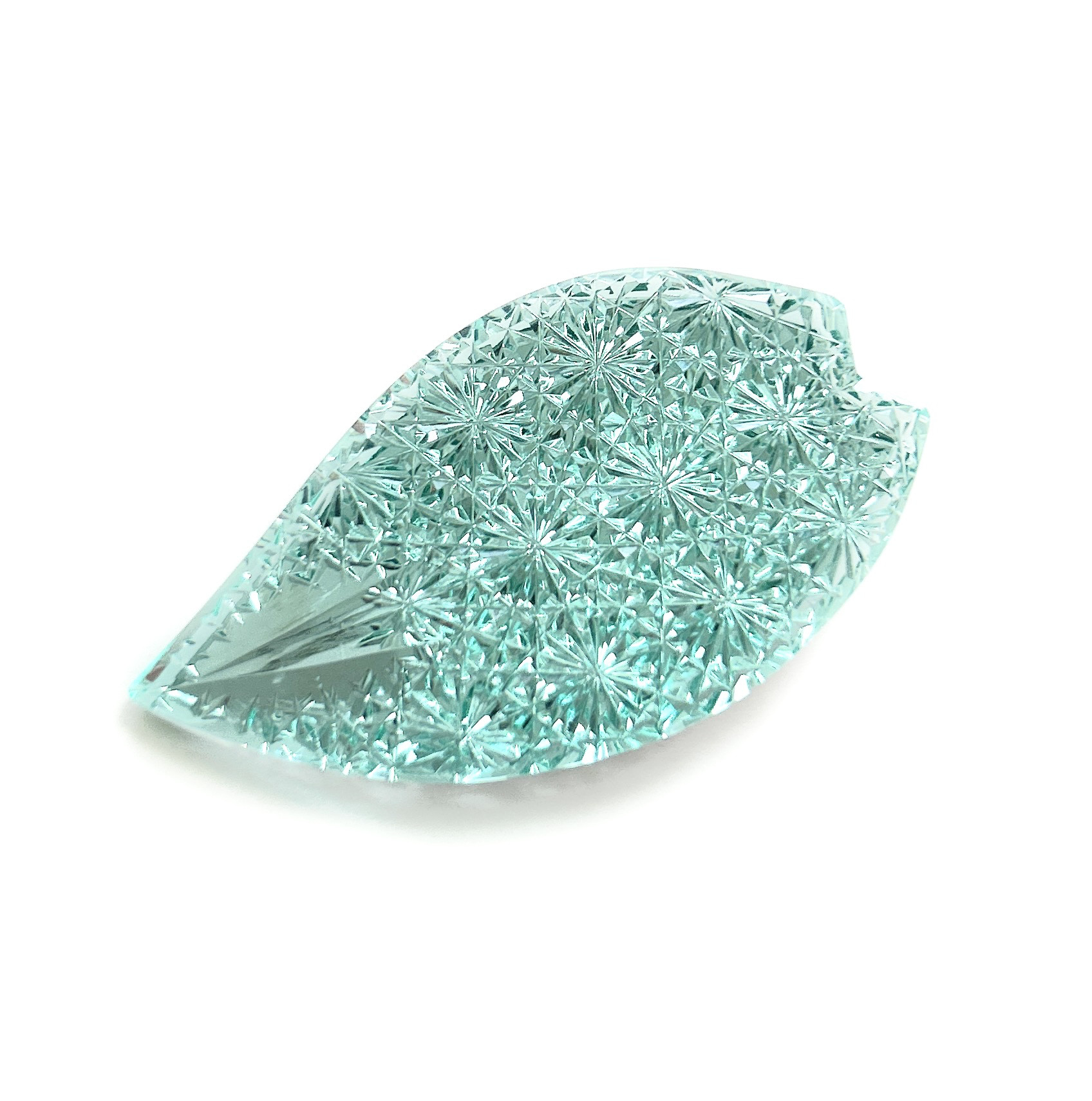 東京切子ブローチ　コノハナサクヤヒメ　ピーコックグリーン