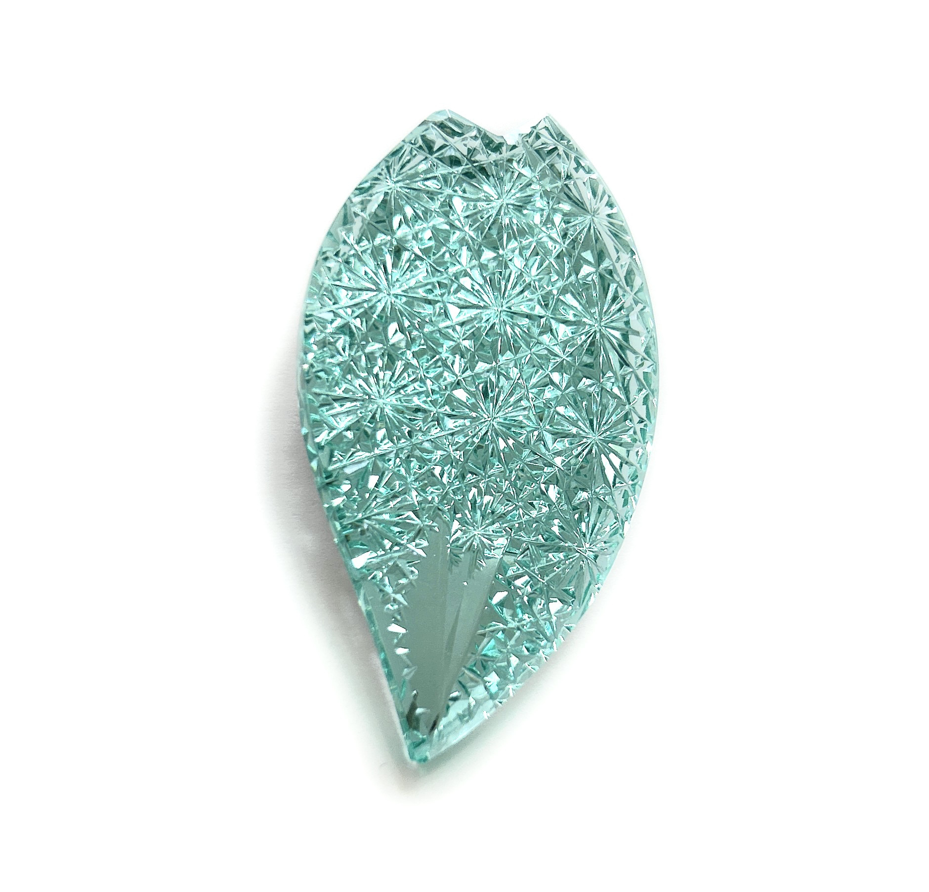 東京切子ブローチ　コノハナサクヤヒメ　ピーコックグリーン