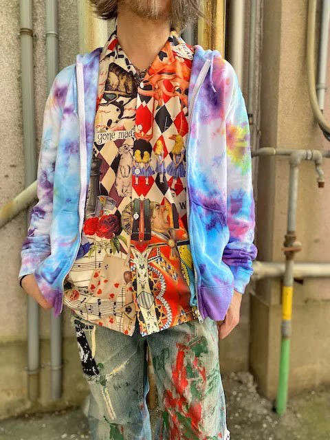 タイダイ ジップアップ フーディ カラフル XLサイズ HD21-13