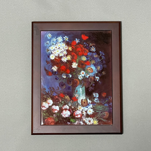 ゴッホ 野牡丹とばらのある静物 フォトタイル 木製フレーム付き 絵画