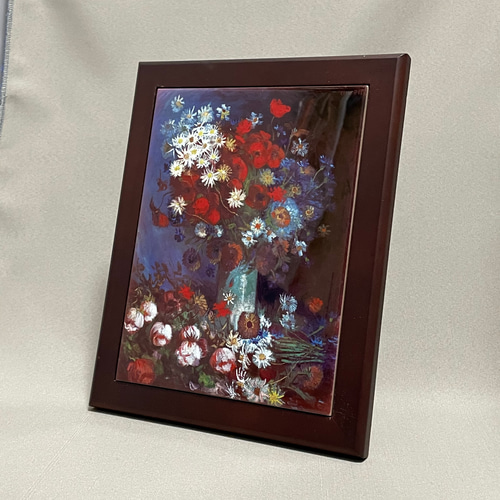 ゴッホ 野牡丹とばらのある静物 フォトタイル 木製フレーム付き