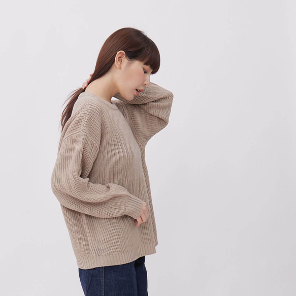 Rebecca Round Neck Knitwear Top/ Beige 9枚目の画像