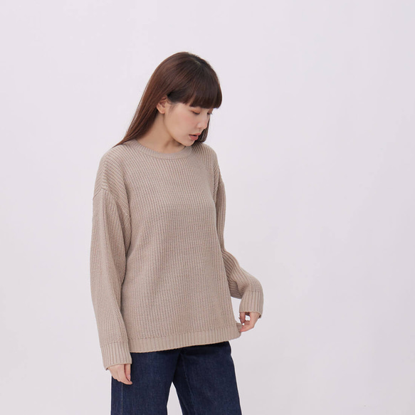 Rebecca Round Neck Knitwear Top/ Beige 8枚目の画像