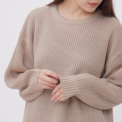 Rebecca Round Neck Knitwear Top/ Beige 5枚目の画像