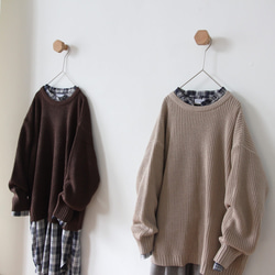 Rebecca Round Neck Knitwear Top/ Beige 12枚目の画像