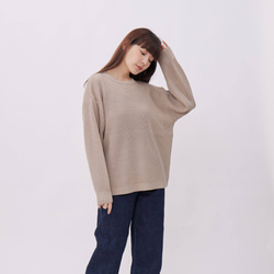 Rebecca Round Neck Knitwear Top/ Beige 7枚目の画像