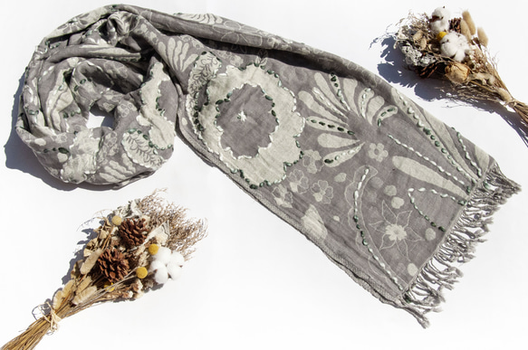 カシミア カシミア/ボイルドウール ショール/ニット スカーフ/刺繍スカーフ/カシミア ショール - クリスマス、友人へのプレゼ 16枚目の画像