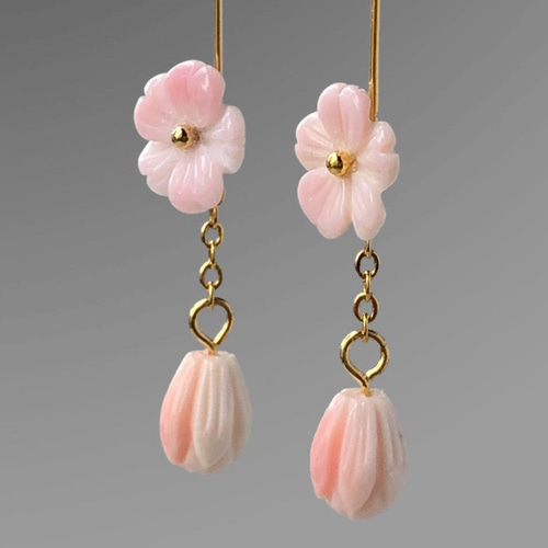 特集掲載』一輪の桜咲くイヤリング/ピアス イヤリング 