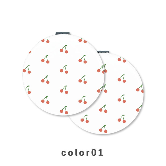 水果水果櫻桃櫻桃全身圖案緊湊鏡子折疊放大鏡薄NLFT-MRR07-02t 第2張的照片