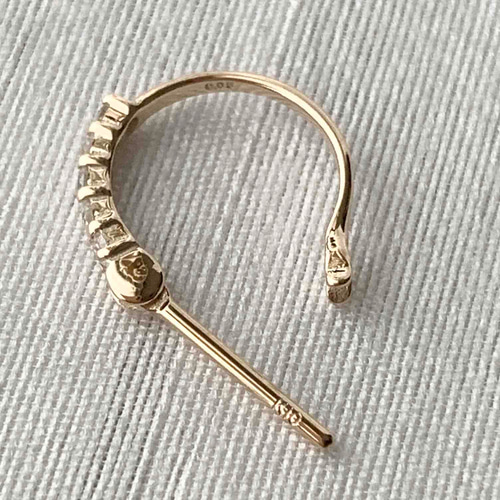天然ダイヤモンド ハーフエタニティピアス ホワイトゴールド】K10刻印