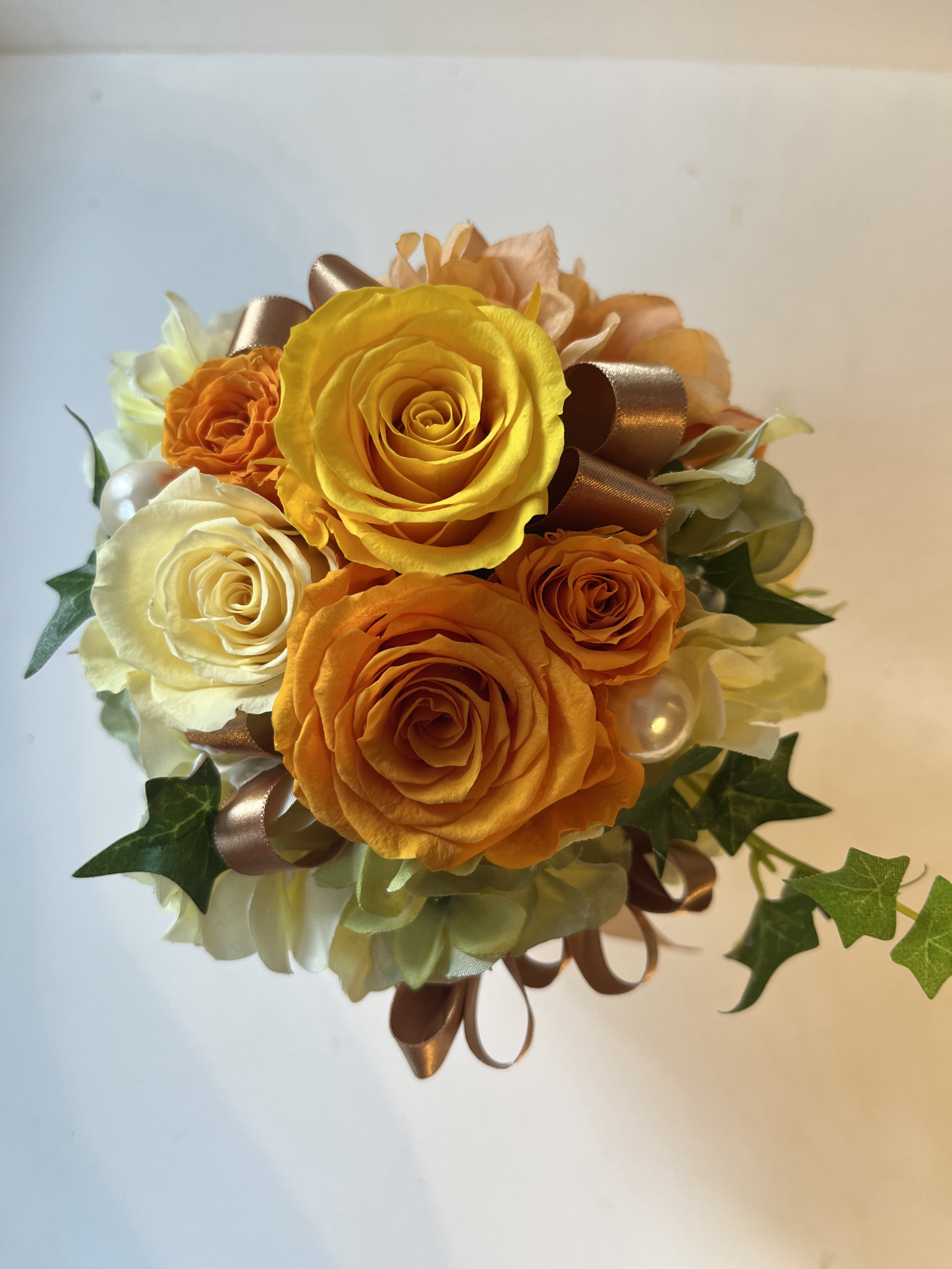 プリザーブドフラワー薔薇イエロー