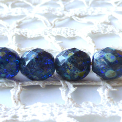FP ラピスブルー　チェコビーズCzech Glass Beads4個 1枚目の画像
