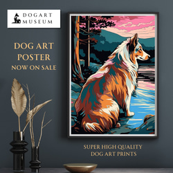 【ワンダフルライフ - ラフコリー犬 No.3】アートポスター 犬の絵 犬の絵画 犬のイラスト 1枚目の画像