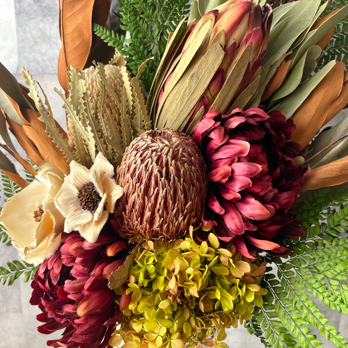 プロテアとフォルモーサのナチュラルブーケ&ブートニア