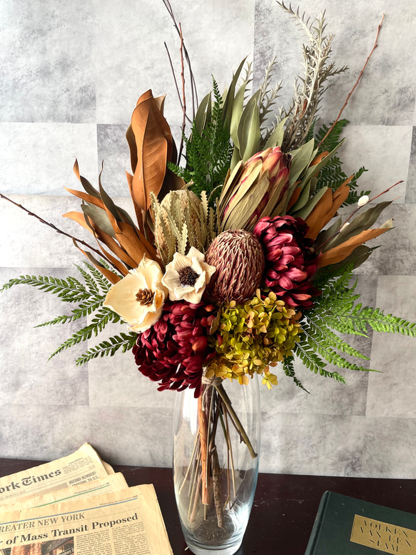 ドライフラワー ブライダルブーケ ネイティブアンティーク 北海道の秋