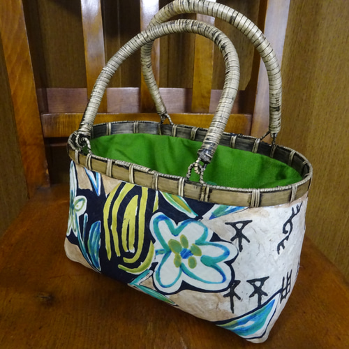 一閑張りバック 内布付き かごバッグ ミモザ子 通販｜Creema  