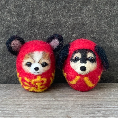 うちの子ダルマセミオーダー 羊毛フェルト犬 うちのこダルマ うちのこ