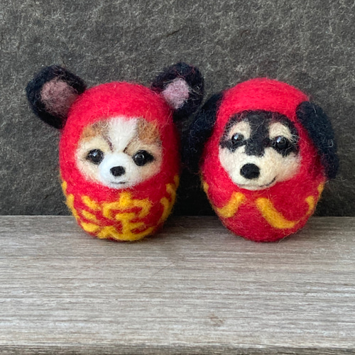 うちの子ダルマセミオーダー 羊毛フェルト犬 うちのこダルマ うちのこ