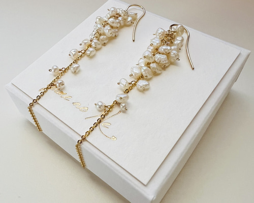 14kgf製】**ロングパールピアス**super long ピアス（フック